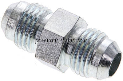 Doppelnippel UNF 9/16"-18(JIC)-UNF 9/16"-18(JIC), Stahl verzinkt
