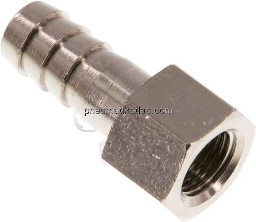 Aufschraub-Schlauchtülle G 1/8"-9 (3/8")mm, Messing vernickelt