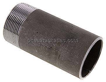 Anschweißnippel R 2"-120mm-60,3mm, ST 37, Stahl schwarz