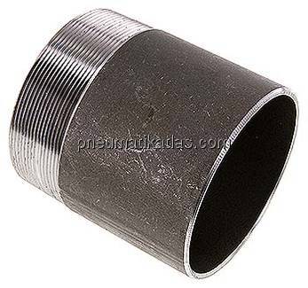 Anschweißnippel R 4"-120mm-114,3mm, ST 37, Stahl schwarz