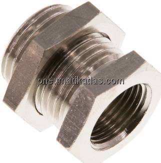 Schottverschraubung G 3/8"-G 1/2", Messing vernickelt