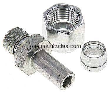 Einstellb. Schneidringverschr. G 1/4"-10 L, Stahl verzinkt