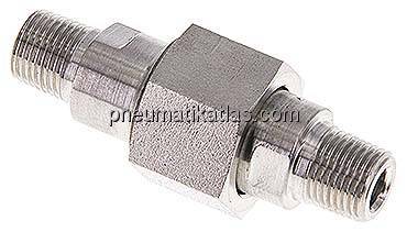 Doppelnippel trennbar R 1/8"-R 1/8", 1.4571 PN40, flach dichtend