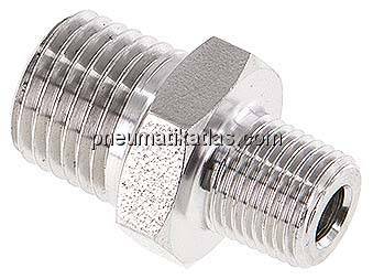Doppelnippel NPT 1/4"-NPT 1/8", 1.4571
