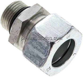 Gerade Schneidringverschr. UNF 7/8"-14-22 L (M30x2), Stahl verzinkt