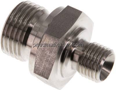 Hydraulik-Doppelnippel G 1/2"-G 1/4", 1.4571