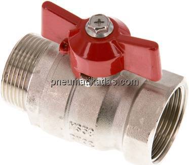 Messing-Kugelhahn, Eco-Line, R 1-1/4" / Rp 1-1/4", 0 bis 25bar