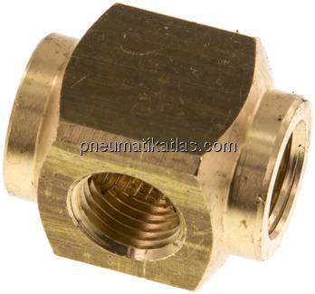 Kreuz-Verteiler 4 x G 1/4",Messing