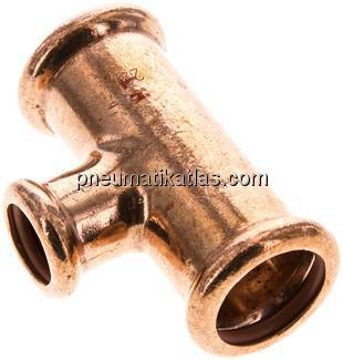 Pressfitting, T-Stück, 22x15mm innen, Kupfer / Kupferlegierung