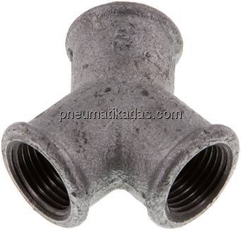 Y-Stück Rp 1/2" (IG), Temperguss verzinkt