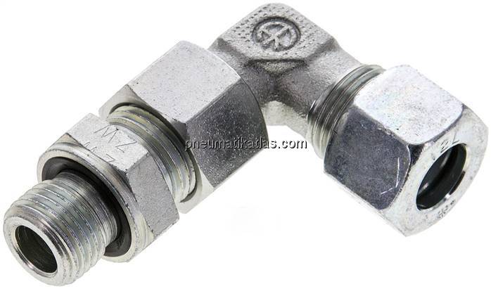 Einstellb. Winkel-Schneidringverschr. M 16x1,5-12 L (M18x1,5), Stahl verzinkt