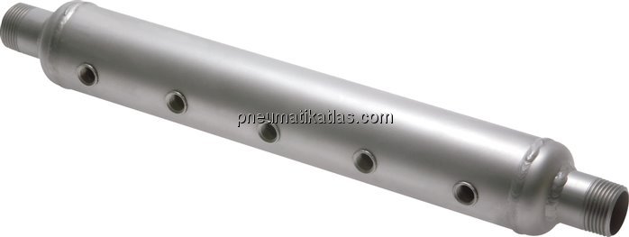 Verteilerleiste 2 x R 1"-10 x G 1/2", 1.4571