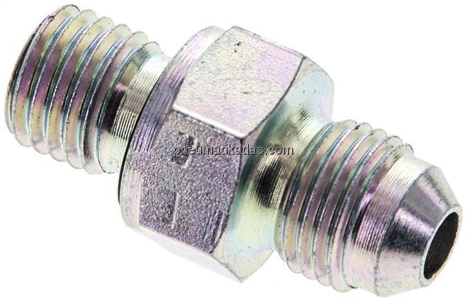Doppelnippel M 12 x 1,5-UNF 1/2"-20(JIC), Stahl verzinkt