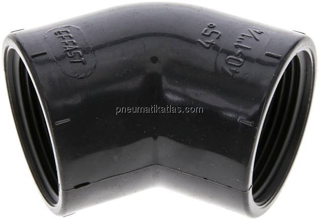 45°-Winkel Rp 1-1/4" (IG), PVC-U