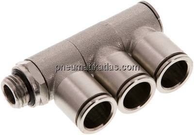 Steck-Mehrfachverteiler, 3-fach G 1/4"-12mm, IQS-MSV (Standard)