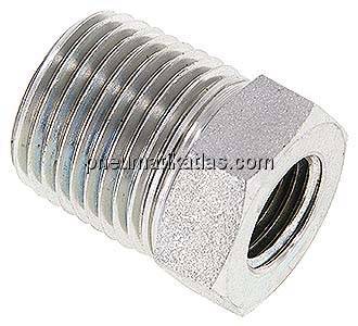 Reduziernippel NPT 1/2"(AG)-NPT 1/4"(IG), Stahl verzinkt
