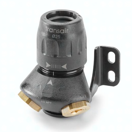 6682 17 21 Transair 2 Port 45° Wall Bracket G1/2 D16,5