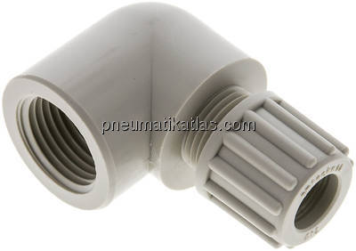 Winkel-Aufschraubverschraubung G 1/2"-12x10mm, Polypropylen