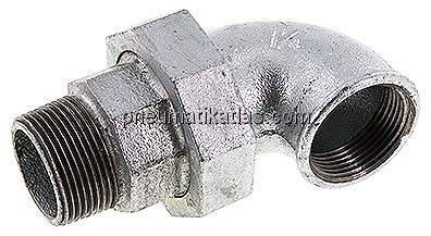 Winkel-Verschraubung flach dichtend Rp/R 1-1/4"(IG/AG)