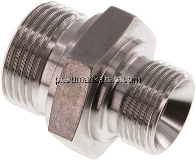 Hydraulik-Doppelnippel G 1"-G 3/4", 1.4571