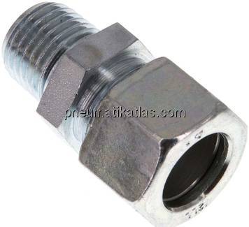 Gerade Schneidringverschr. R 1/4"-12 LL (M16x1), Stahl verzinkt