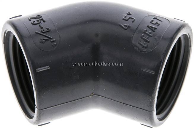 45°-Winkel Rp 3/4" (IG), PVC-U