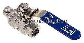 Edelstahl-Kugelhahn, Eco-Line leicht, R 3/8" / Rp 3/8", 0 bis 63bar