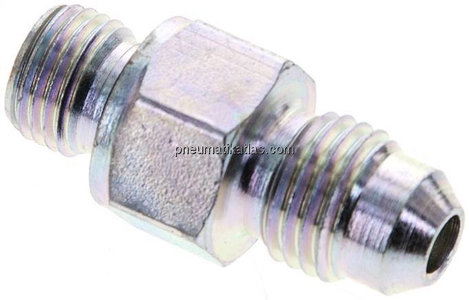 Doppelnippel M 10 x 1-UNF 7/16"-20(JIC), Stahl verzinkt