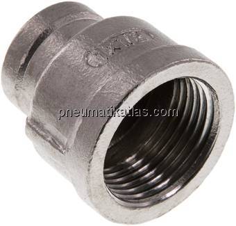 Rundmuffe Rp 1"-Rp 1/2", 1.4408