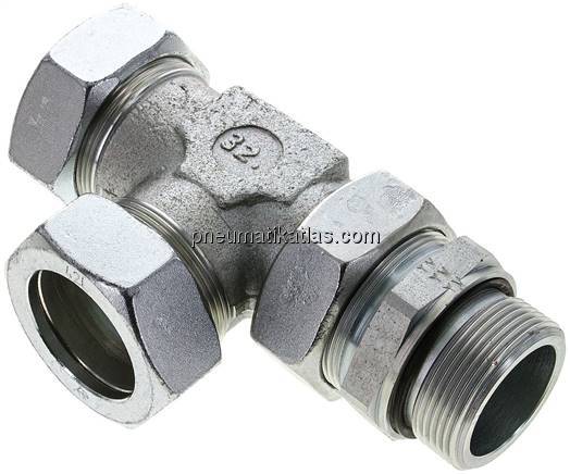Einstellb. L-Schneidringverschraubung G 1-1/2"-42 L (M52x2), Stahl verzinkt