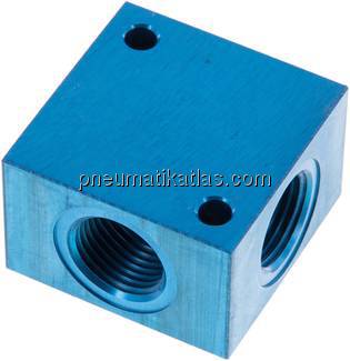Kreuz-Verteiler 4 x G 1/2",Aluminium
