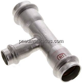 Pressfitting, T-Stück, 22x15mm innen, 1.4404