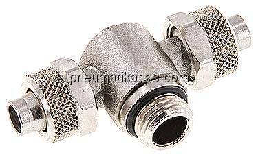 T-Verschraubung G 1/4"-10x8mm, Messing vernickelt, Innenskt.