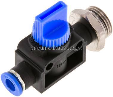 3/2-Wege-Absperrventil G 3/8"-6mm, Gewindeseite entlüftend