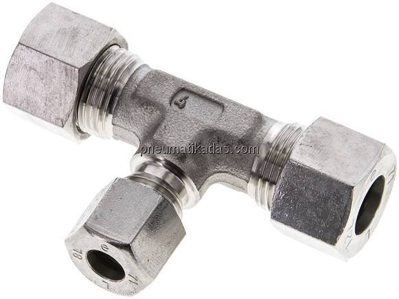 T-Schneidringverschraubung 12 L (M18x1,5)-8 L (M14x1,5)-12 L (M18x1,5), 1.4571