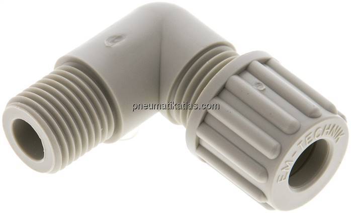 Winkel-Verschraubung G 1/4"-8x6mm, Polypropylen