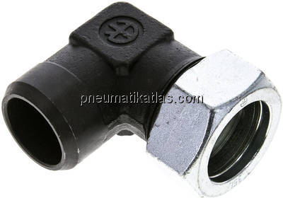 Winkel-Anschweißverschraubung 35 L (M45x2), Stahl phosphatiert