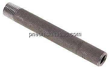 Anschweißnippel R 1/4"-100mm-13,5mm, ST 37, Stahl schwarz