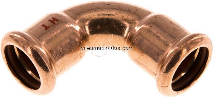 Pressfitting, 90° Bogen, 18mm innen, Kupfer / Kupferlegierung