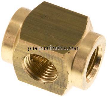 Kreuz-Verteiler 4 x G 1/8",Messing