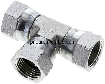 T-Verschraubung,UNF 7/8"-14 (JIC), Stahl verzinkt