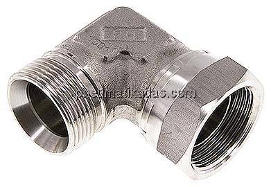 90°-Einschraubwinkel, 60°-Kegel, G 1-1/4", V4A