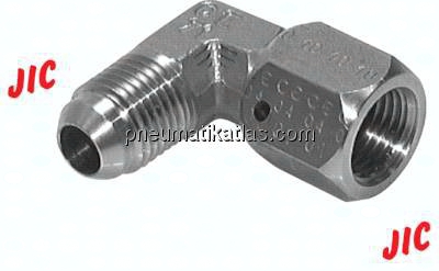 90°-Einschraubwinkel, UN 1-5/8"-12 (JIC), V4A