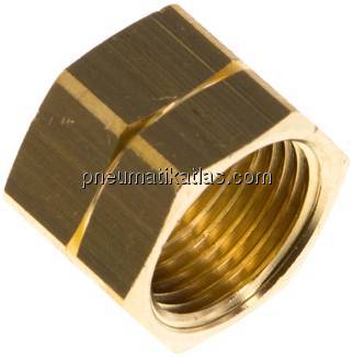 Überwurfmutter Messing, G 3/8" LH, 4 / 6 / 9 mm