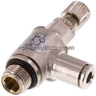 Winkel-Drosselrückschlagventil G 1/8"-4mm,zuluftregelnd