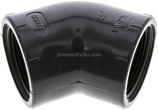 45°-Winkel Rp 1-1/2" (IG), PVC-U
