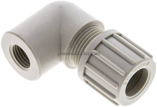 Winkel-Aufschraubverschraubung G 1/4"-14x12mm, Polypropylen