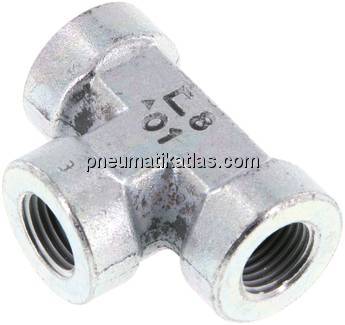 Hochdruck T-Stück G 1/4" (IG), Stahl verzinkt