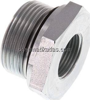 Hydraulik-Reduzierung G 1-1/4"(AG)-G 3/4"(IG), Stahl verzinkt, Elastomerdichtung