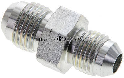 Doppelnippel UNF 9/16"-18(JIC)-UNF 1/2"-20(JIC), Stahl verzinkt